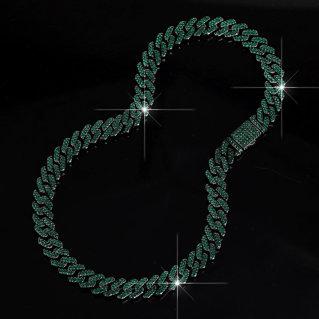 Diamond-Studded Cuban Chain Necklace