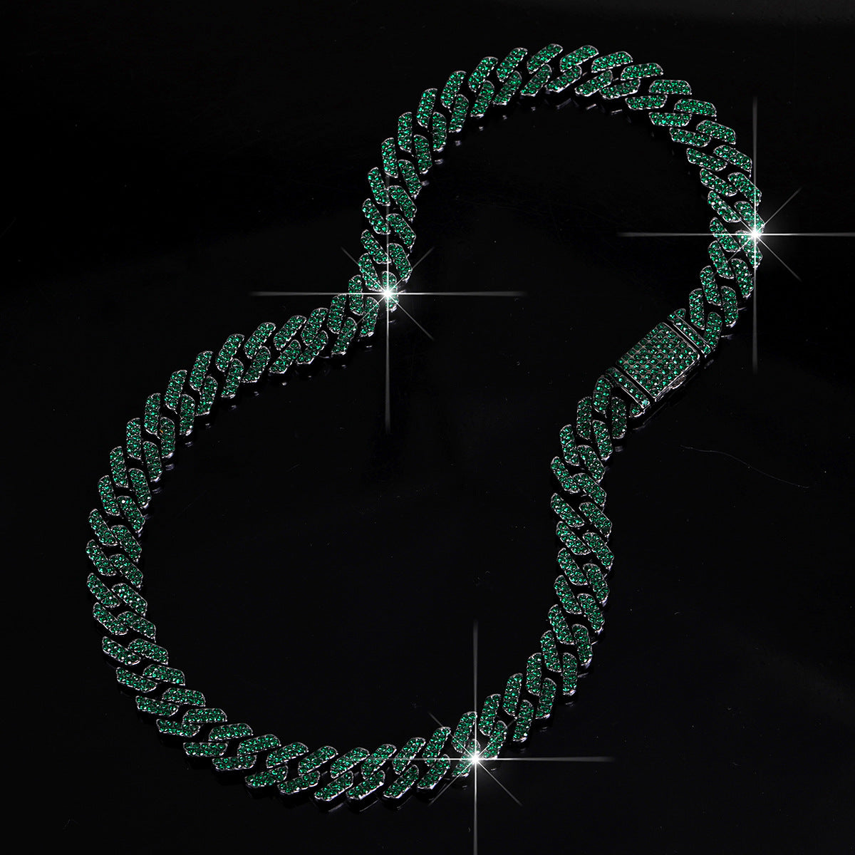 Diamond-Studded Cuban Chain Necklace