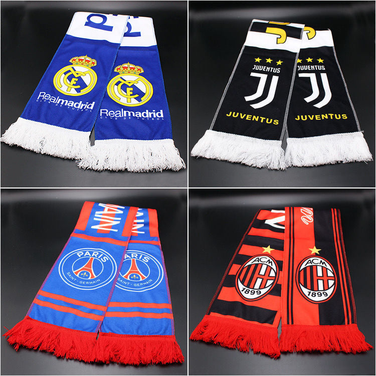 Football Fans Plush Scarf with Team Badges