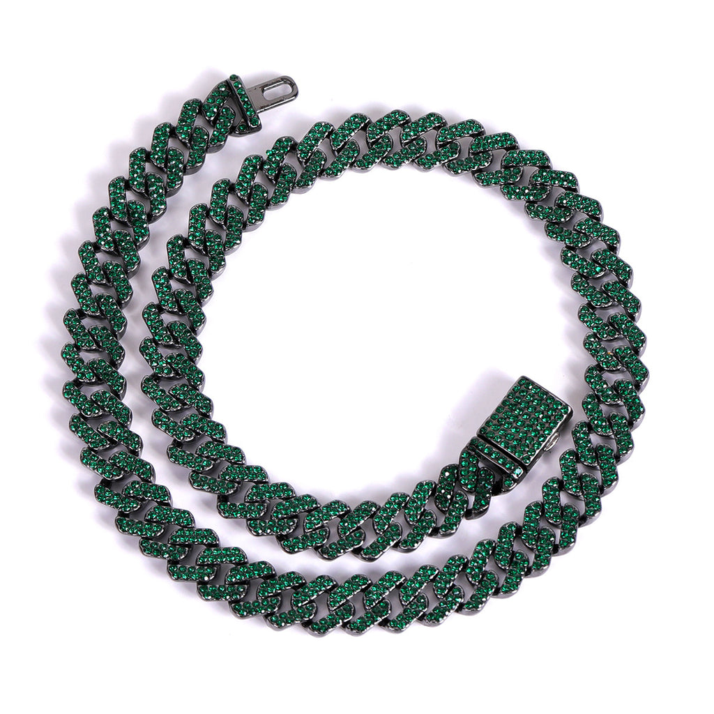 Diamond-Studded Cuban Chain Necklace