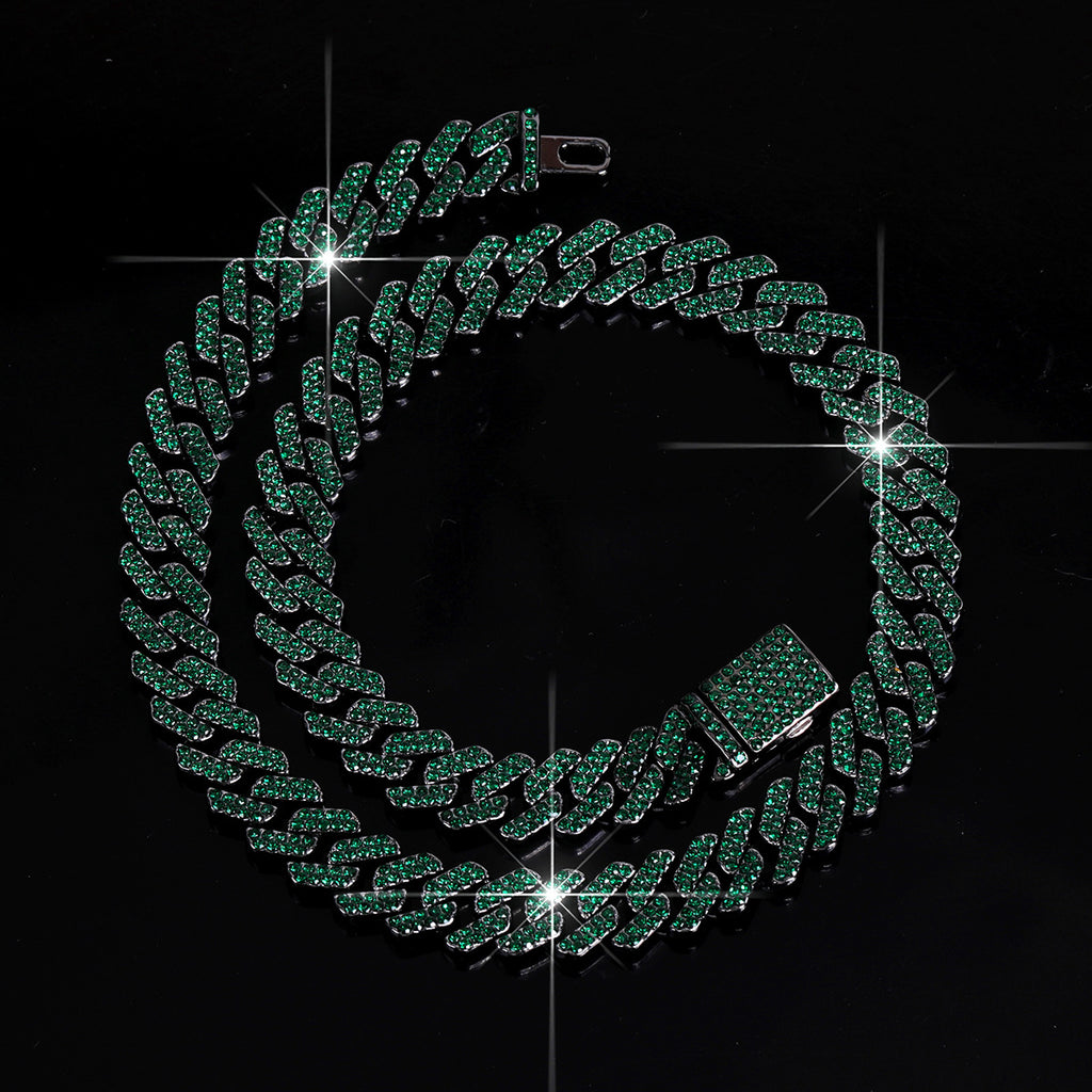 Diamond-Studded Cuban Chain Necklace